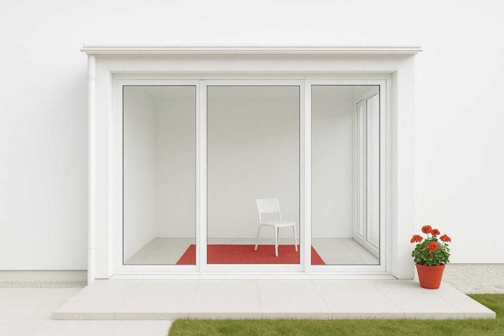 Stiklinta terasa su stumdoma sistema – Olanus